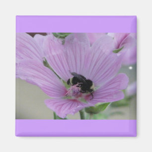 Aimant Fleur violet clair avec abeille