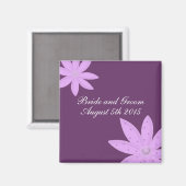 Aimant Fleur Violette Enregistrer la Date (Recto/Verso)