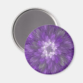 Aimant Fleur Violette Psychedelique Art Fractal Abstrait (Recto/Verso)