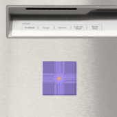 Aimant Fleur Violette Simple sur Croix Moderne (In Situ (Lave-vaisselle))