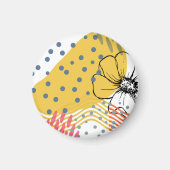 Aimant fleurs abstraites (Devant)