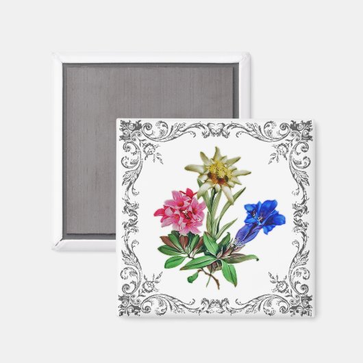 Aimant Fleurs alpines (Recto/Verso)