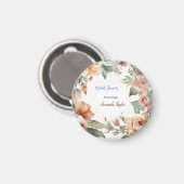 Aimant Fleurs Aquarelle Mariage Minimaliste (Recto/Verso)