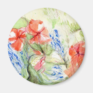 Aimant Fleurs Balsam et Lobelia