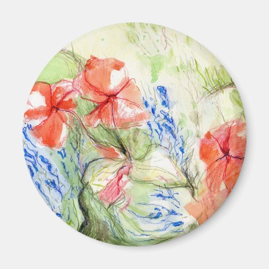 Aimant Fleurs Balsam et Lobelia (Devant)