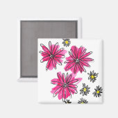Aimant Fleurs blanches et roses (Recto/Verso)