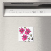 Aimant Fleurs blanches et roses (In Situ (Lave-vaisselle))