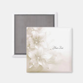 Aimant Fleurs Blanches Ivoire (Recto/Verso)