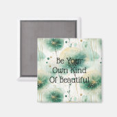 Aimant Fleurs blanches vertes (Recto/Verso)