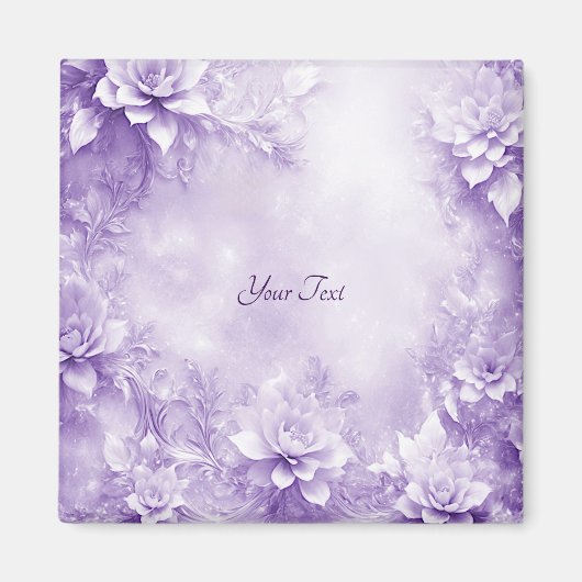 Aimant Fleurs Blanches Violettes (Devant)