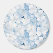 Aimant Fleurs Bleu Blanc de Santorin (Devant)