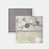 Aimant Fleurs Bleues (Recto/Verso)