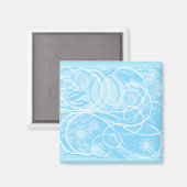 Aimant fleurs bleues (Recto/Verso)