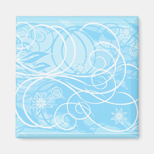 Aimant fleurs bleues (Devant)