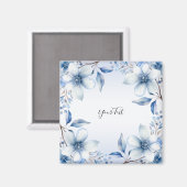 Aimant Fleurs Bleues Botaniques (Recto/Verso)