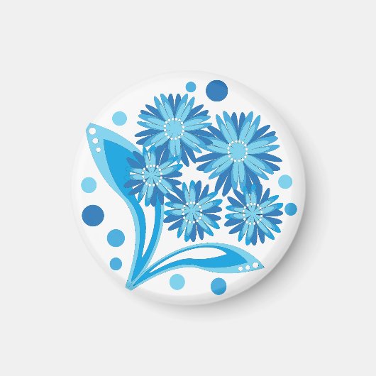 Aimant Fleurs bleues d'origine (Devant)