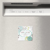 Aimant Fleurs bleues lunaires Enregistrer l'aimant de dat (In Situ (Lave-vaisselle))