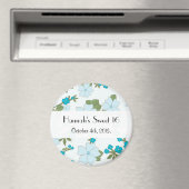 Aimant Fleurs Bleues, Motif De Fleurs, Douce 16 (In Situ (Lave-vaisselle))