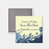 Aimant Fleurs bleues vintages ivoire pâle Enregistrer la  (Recto/Verso)