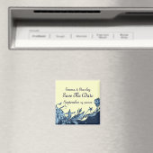 Aimant Fleurs bleues vintages ivoire pâle Enregistrer la  (In Situ (Lave-vaisselle))