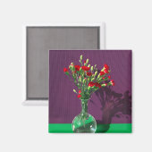 Aimant Fleurs | Bouquet Carantion Rouge (Recto/Verso)