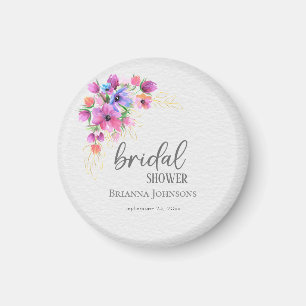 Aimant Fleurs Brillantes de Verdure Dorée Baby Shower