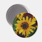 Aimant Fleurs Brown jaunes (Recto/Verso)