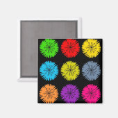 Aimant Fleurs colorées (Recto/Verso)