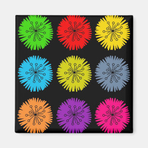 Aimant Fleurs colorées