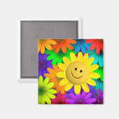 Aimant Fleurs colorées (Recto/Verso)