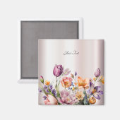 Aimant Fleurs Colorées de Printemps (Recto/Verso)
