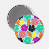 Aimant Fleurs colorées design motif (Recto/Verso)