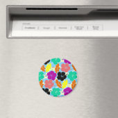 Aimant Fleurs colorées design motif (In Situ (Lave-vaisselle))