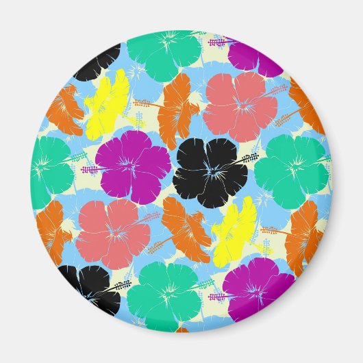 Aimant Fleurs colorées design motif (Devant)