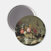 Aimant Fleurs, coquilles et insectes Balthasar van der As (Recto/Verso)