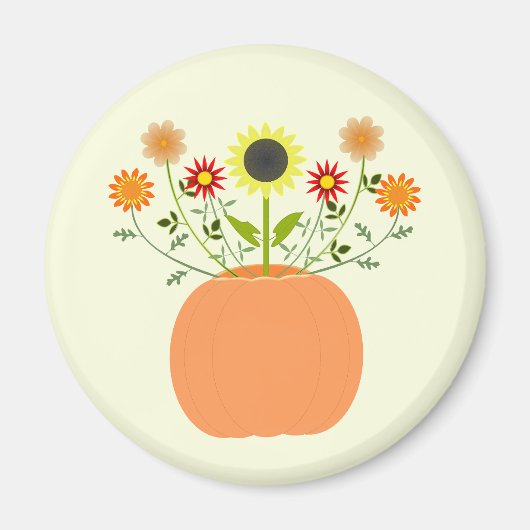Aimant Fleurs d'action de grâce en Citrouille (Devant)