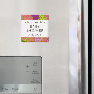 Aimant Fleurs Dahlia, Fleurs Colorées, Baby shower