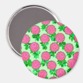 Aimant Fleurs Dahlia rose fuchsia (Recto/Verso)