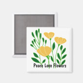 Aimant Fleurs d'amour de paix (Recto/Verso)