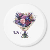 Aimant Fleurs d'amour rose violet (Devant)