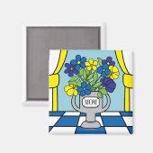 Aimant Fleurs dans un Vase (Recto/Verso)