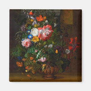Aimant Fleurs dans une Urne sur une haie de pierre, 1680 