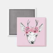 Aimant Fleurs d'aquarelle Cerf (Recto/Verso)