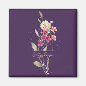 Aimant Fleurs d'aquarelle simples et élégantes Plum viole (Devant)