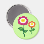 Aimant Fleurs d'art funky (Recto/Verso)
