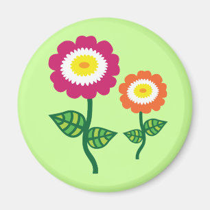 Aimant Fleurs d'art funky