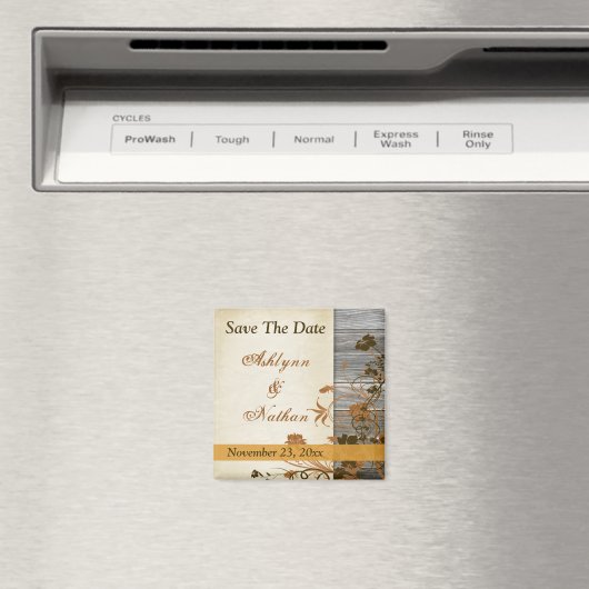 Aimant Fleurs d'automne, bois FAUX Enregistrer l'aimant d (In Situ (Lave-vaisselle))