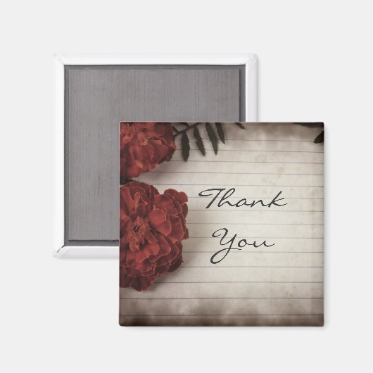Aimant Fleurs d'automne sur le Merci en papier recouvert (Recto/Verso)