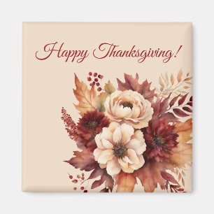 Aimant Fleurs d'automne Thanksgiving-Watercolor