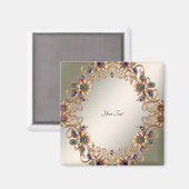 Aimant Fleurs de Bijou en Or Élégant (Recto/Verso)